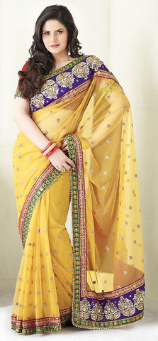 Scintillating Gold Net Saree