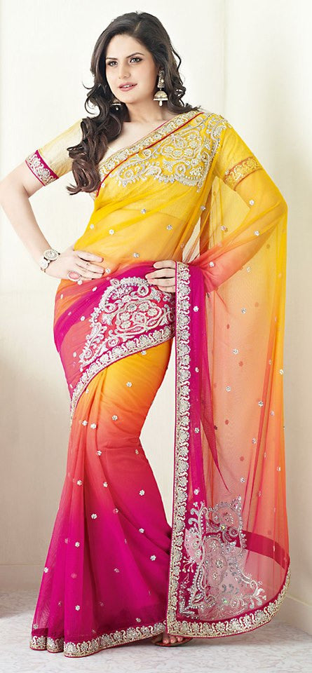 Melodic Deep Pink & Gold Saree